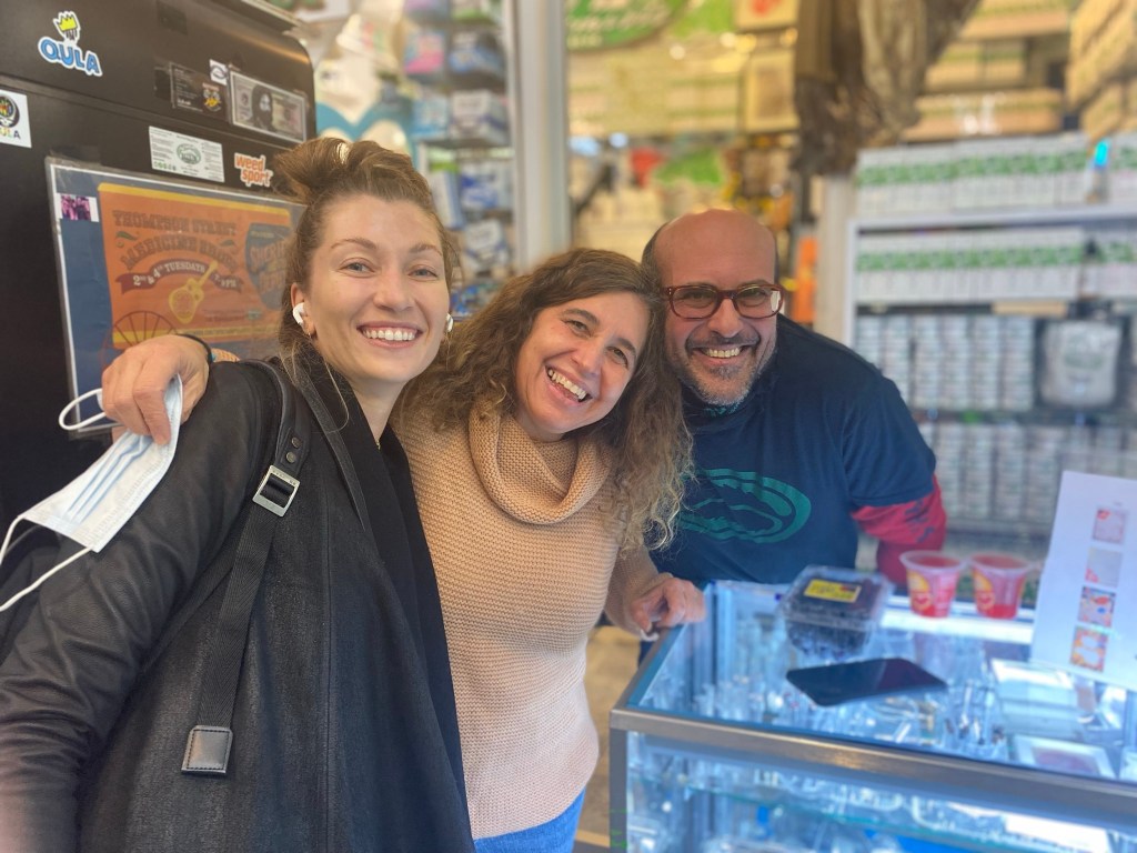 gary and jolie alony with a customer inside thompson alchemists